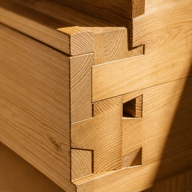 Detail tradičného dreveného spoja
